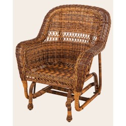 Кресло качалка плетеное "Софи" из ротанга (коньяк, венге)